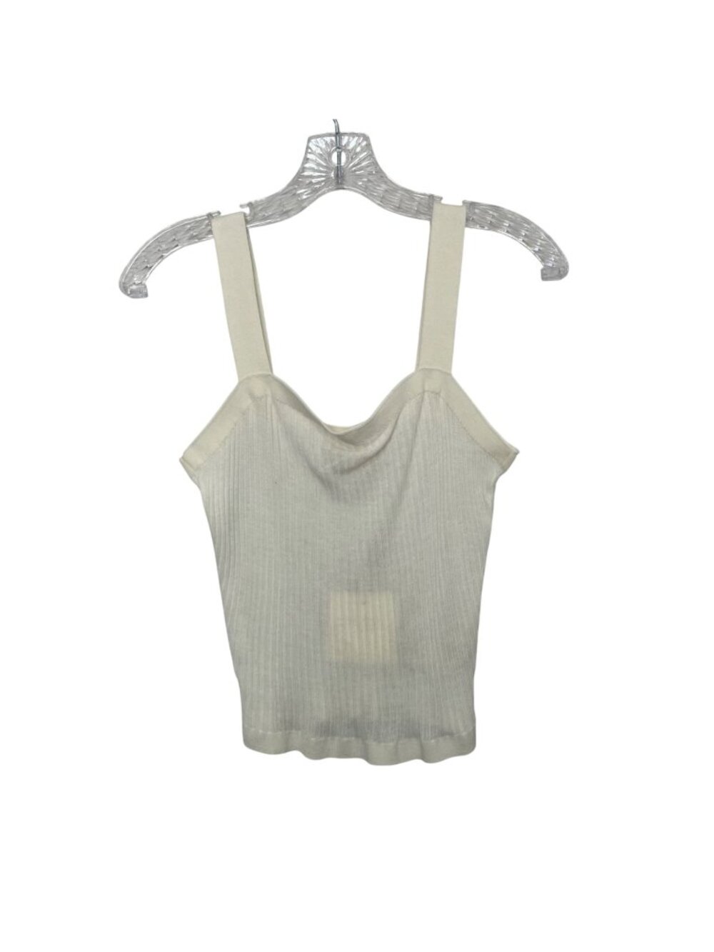 Marled Ribbed Knit Cami Top Womens Medium Cream New Wool Blend